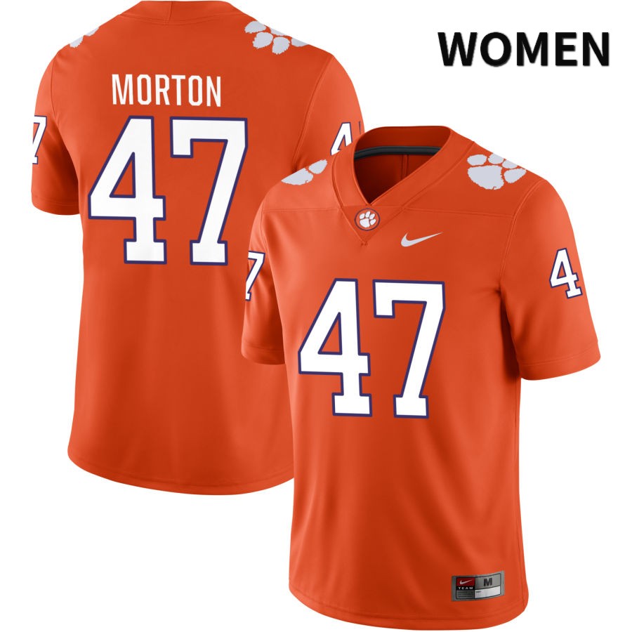 Women's Clemson Tigers Hogan Morton #47 College Orange NIL 2022 NCAA Authentic Jersey Top Quality KQB11N5N